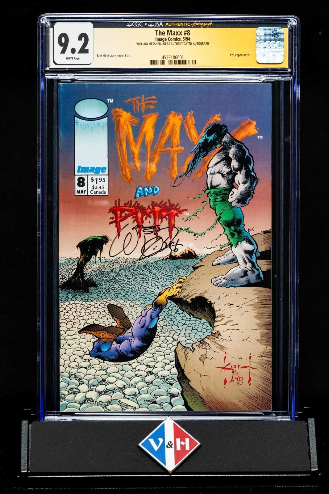 The Maxx #8 ~ CGC 9.2 ~ Maxx & Pitt ~ Sig. William Messner-Loebs ~ Image (1994)
