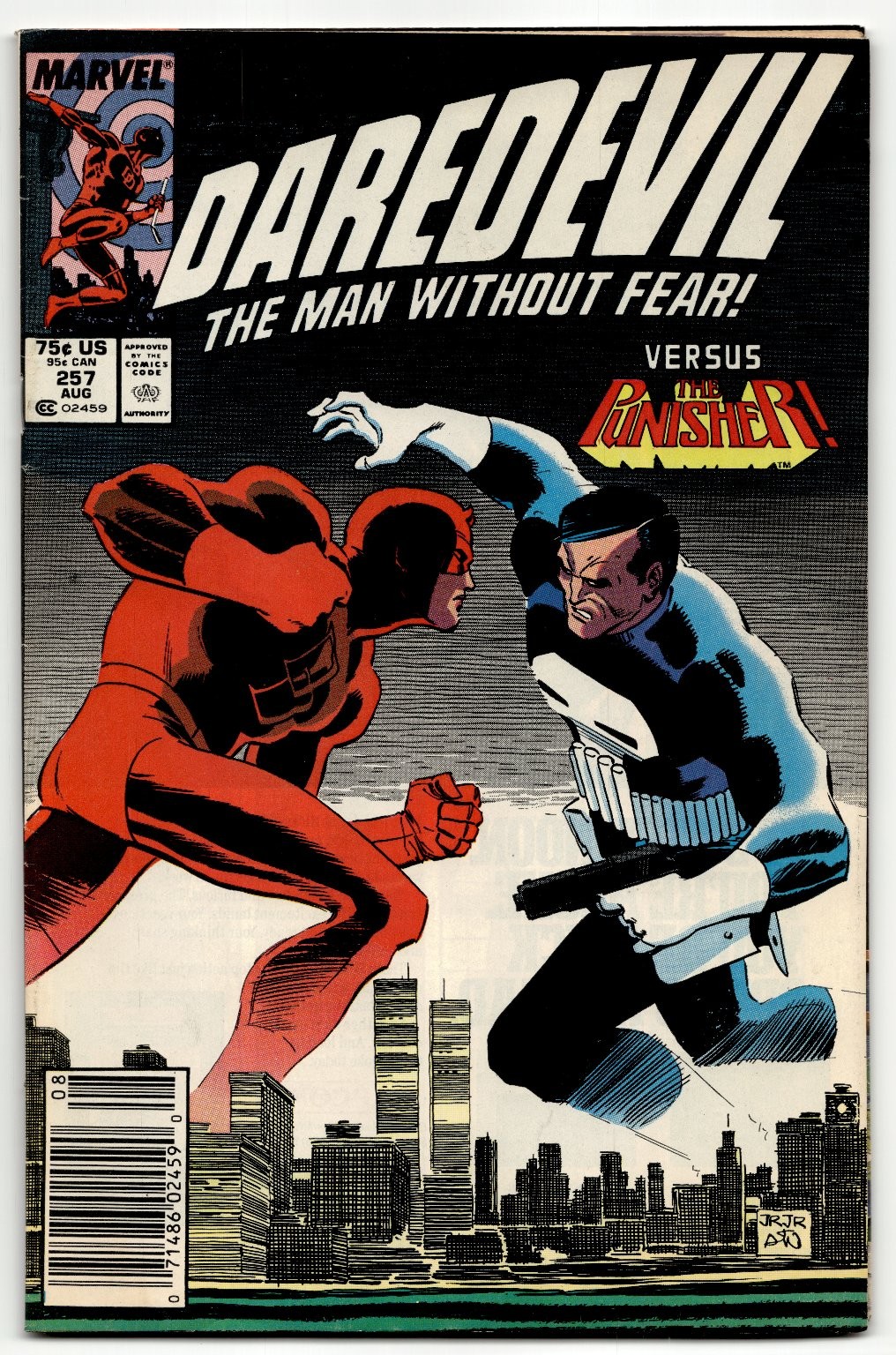 Daredevil #257 Marvel Punisher John Romita Jr. Newsstand 1988