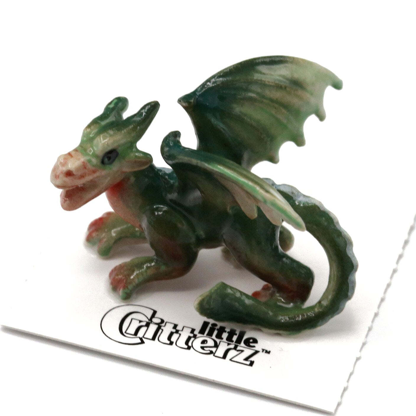 Little Critterz Western Dragon “Draco” Home Decor – Miniature Porcelain Figurine