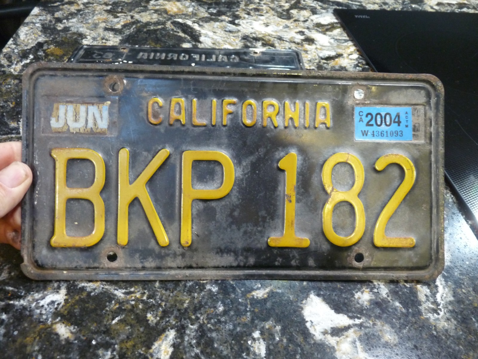 Vintage Black And Yellow 1963 California License Plate Set