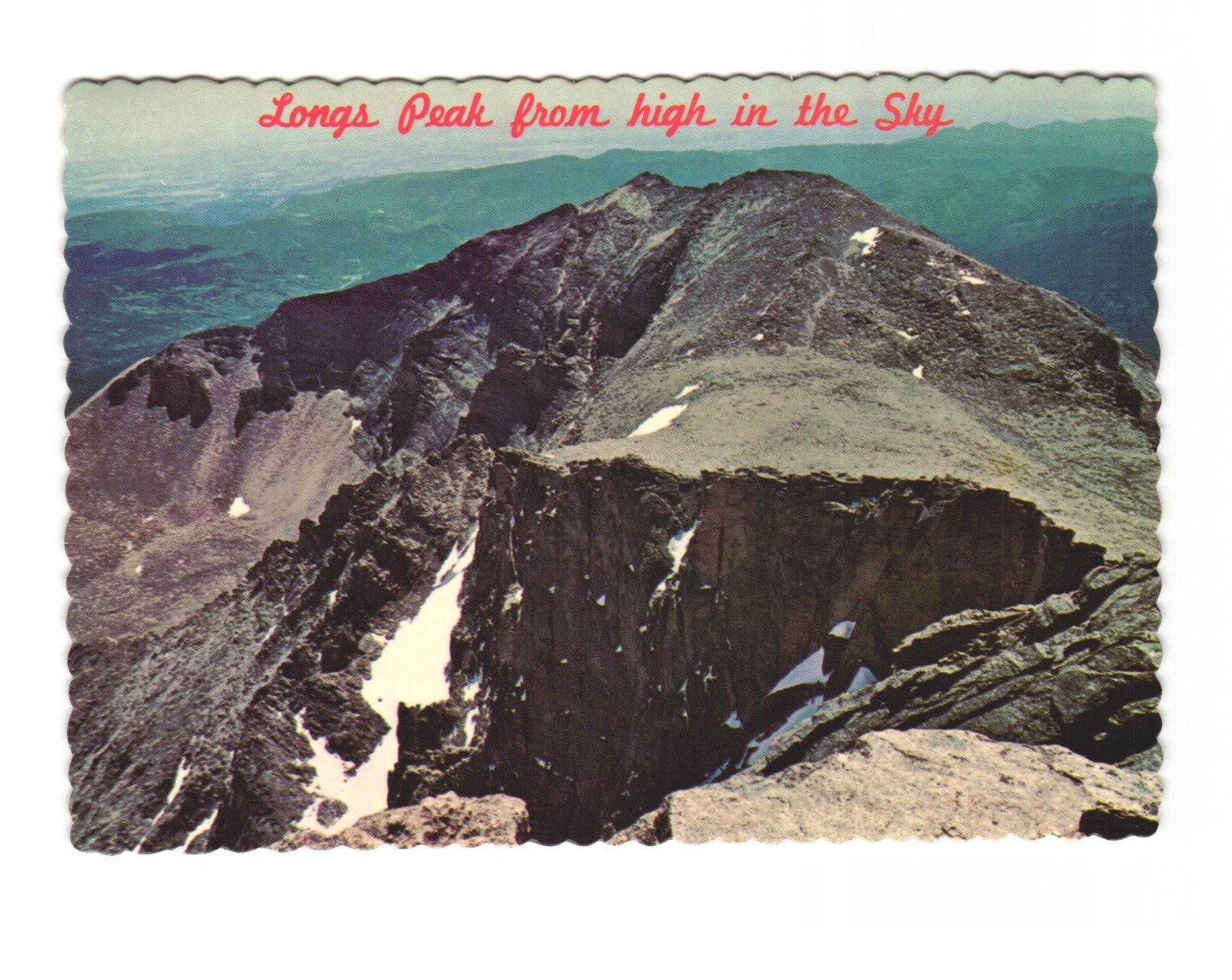 Long’s peak from high in the sky Rocky Mountain National Park CO VTG postcard UN