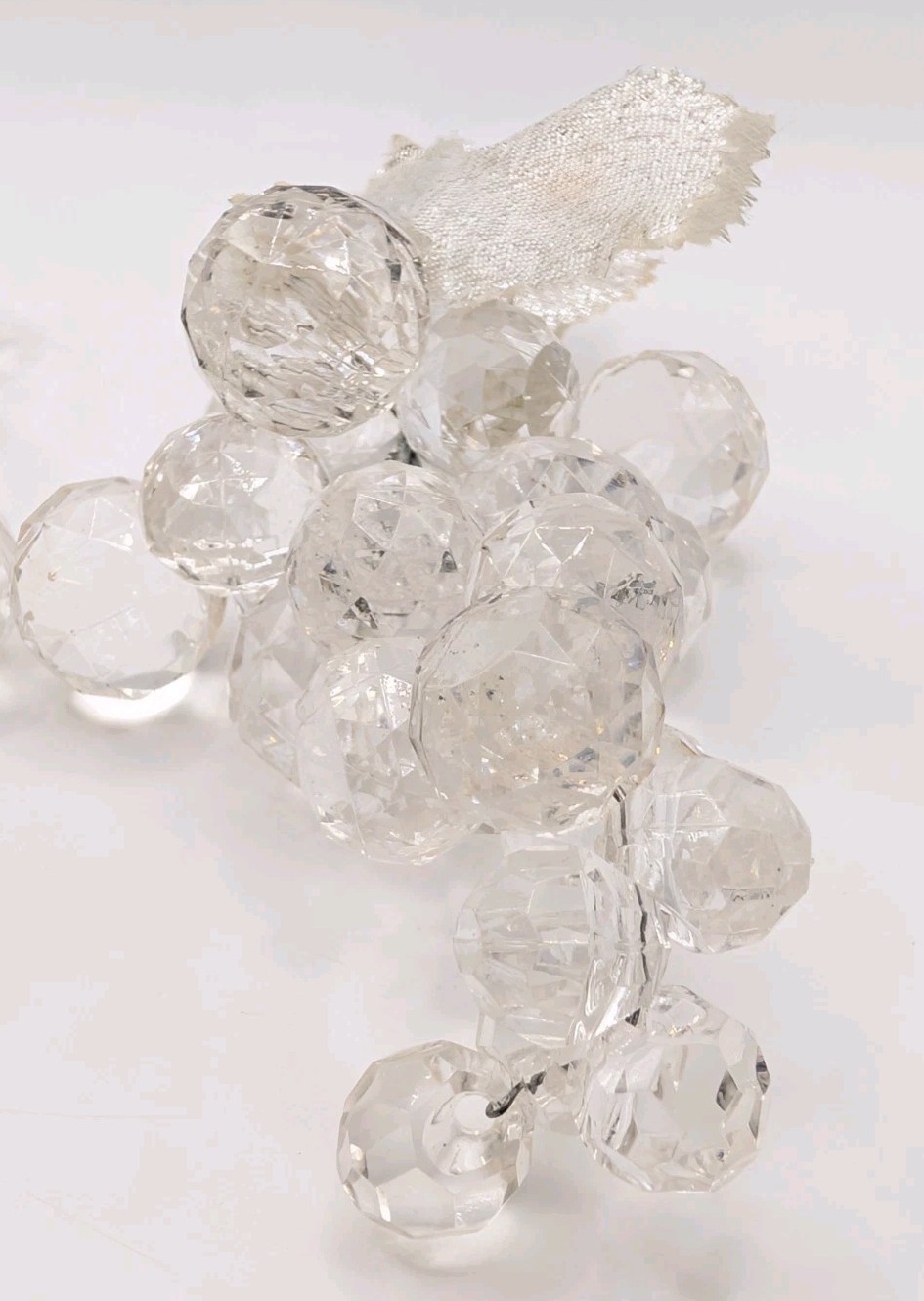 Vintage Clear Acrylic Faceted Grape Cluster Set Of 2 Decorative Home Decor