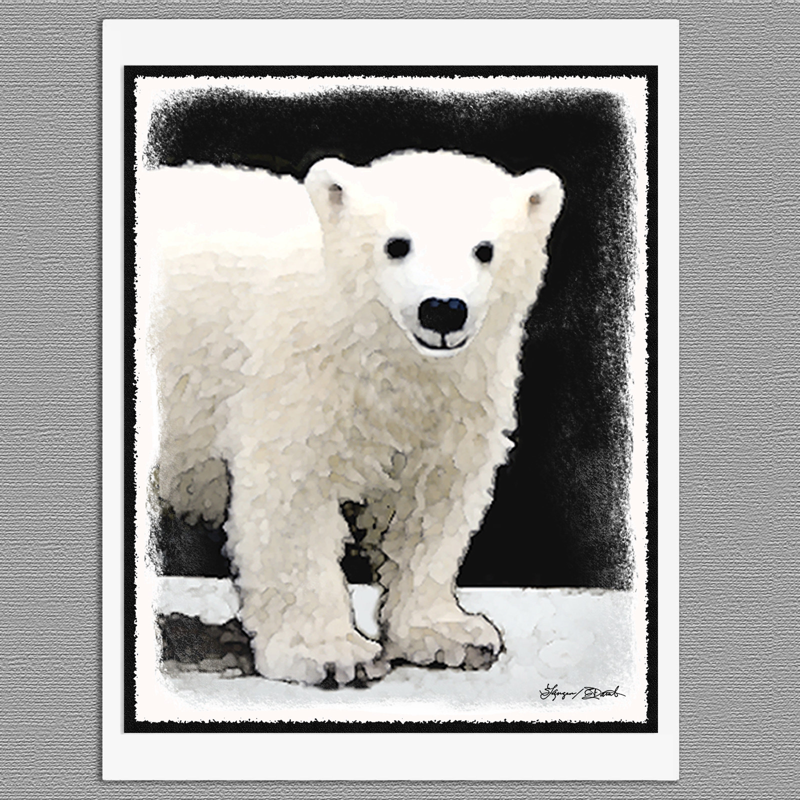 6 Polar Bear Cub Blank Art Note Greeting Cards