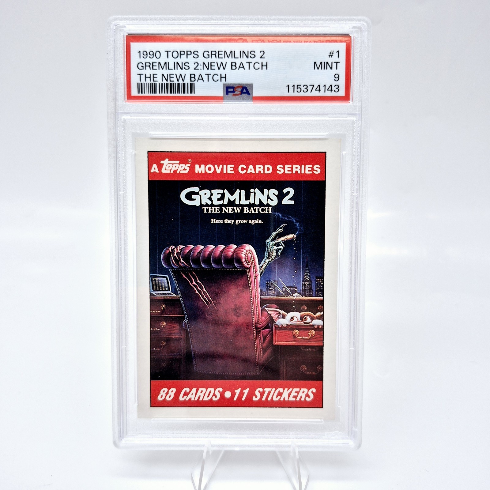 1990 Topps Gremlins 2 The New Batch #1 Title Card PSA 9 Pop 4 None Higher