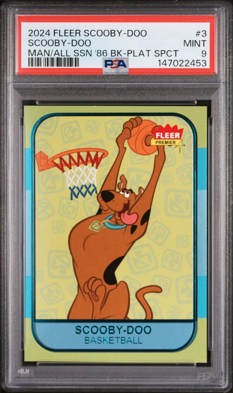 2024 UD FLEER SCOOBY-DOO A MAN FOR ALL SEASONS BASKETBALL 3 PLTNM PSA MINT 9