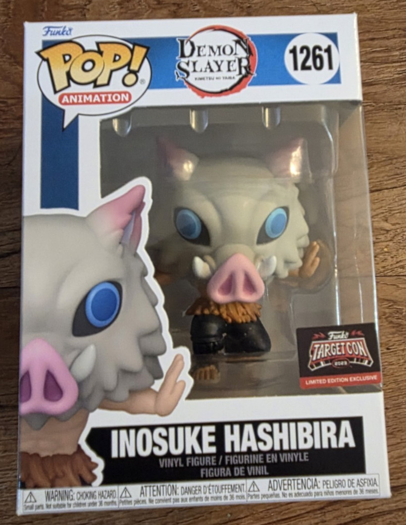 Funko Pop 1261 Inosuke Hashibira Demon Slayer Target Con Exclusive w/Protector