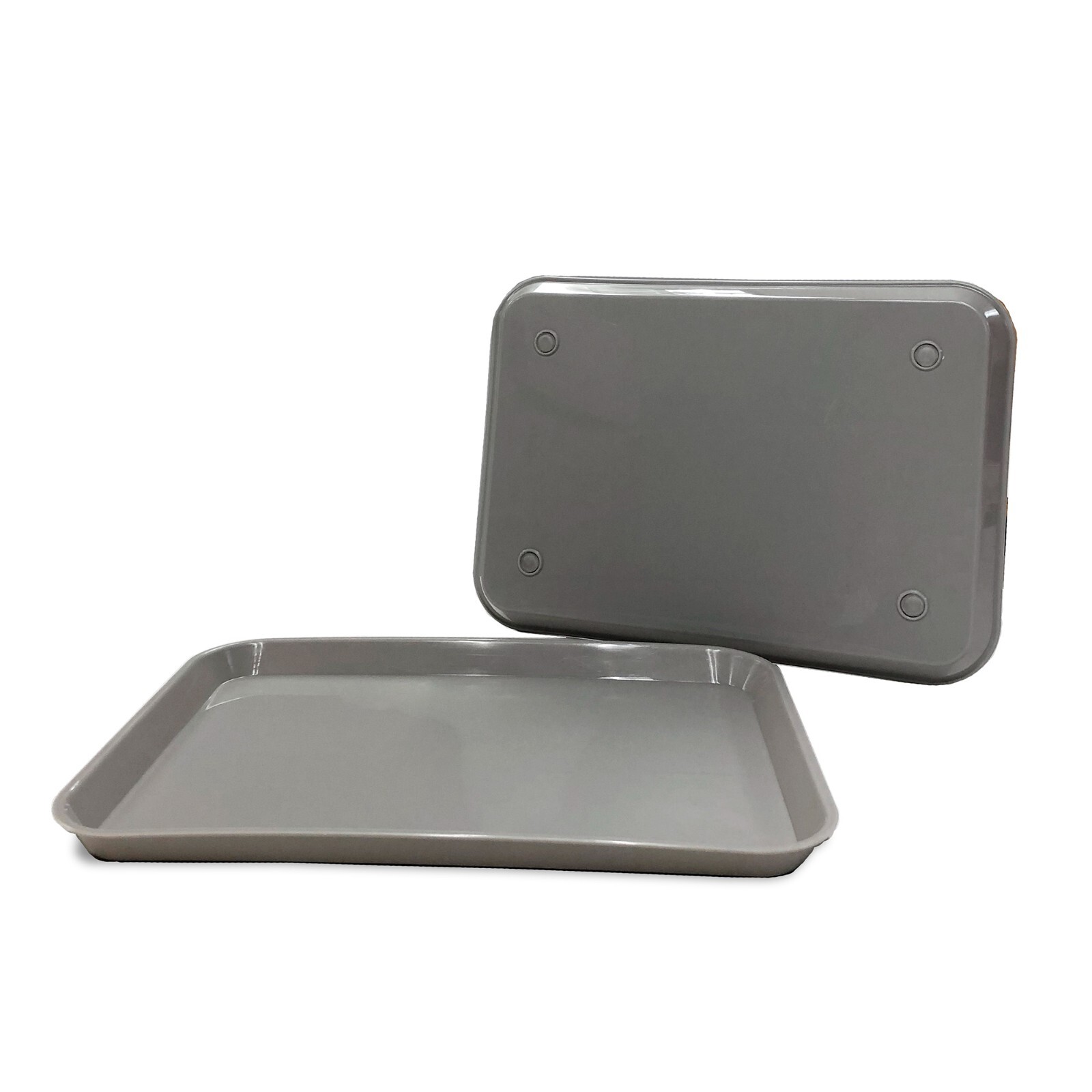 Plastic Eating Food Serving Tray for Cafeteria Lunch Kids 13.25″ x 9.75″, Gray
