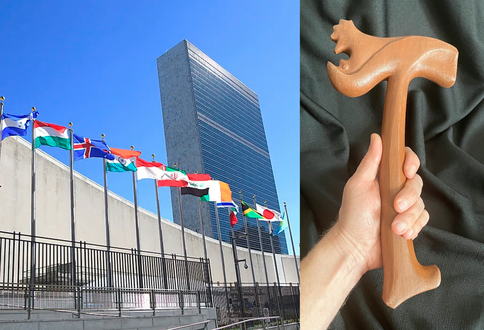 Thor’s Gavel – The United Nations – handmade wood replica, exact size and weight