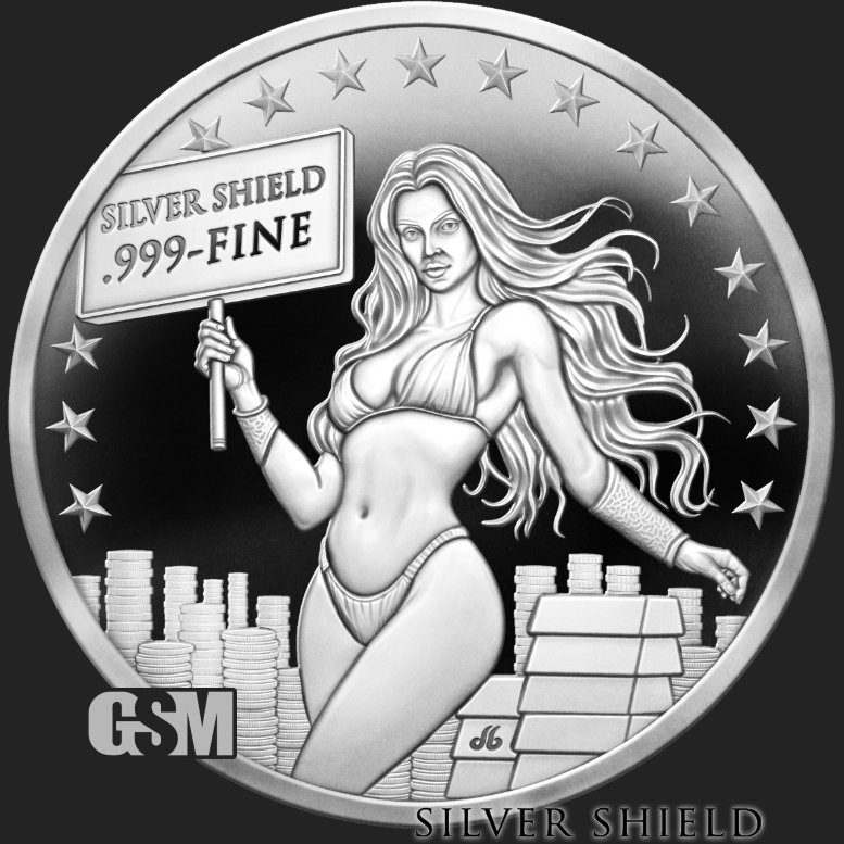 2026 – FINE GIRL – 1oz .999 Fine Silver Shield Round Proof MICROMINTAGE IN STOCK