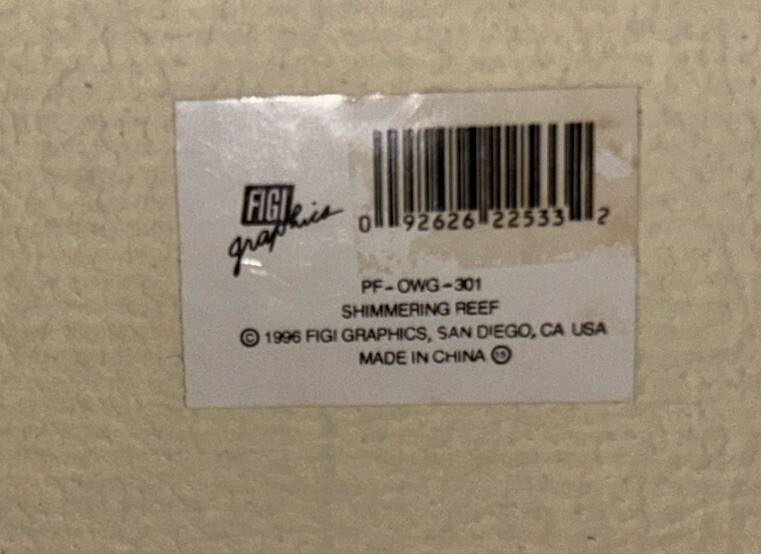 Vintage Figi Graphics Shimmering Reef Photo Frame, Holds 3.5×5”,Pre-Owned