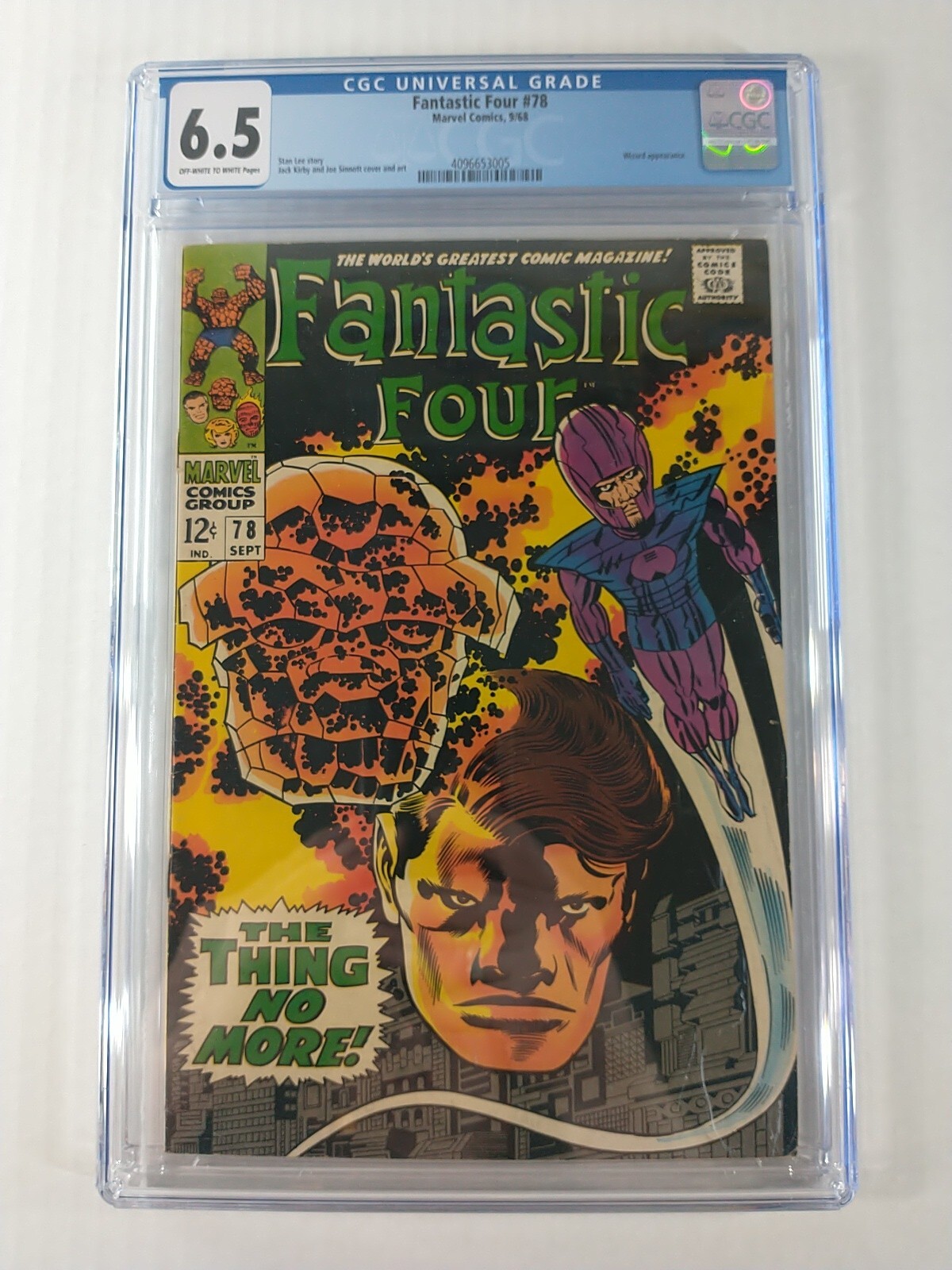 FANTASTIC FOUR 78 CGC 6.5 WIZARD APPEARANCE SILVER AGE BEAUTY! 1968 Marvel