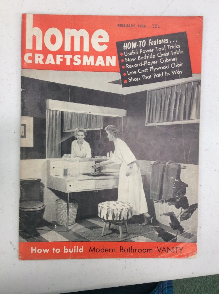 Home Craftsman Magazine Vintage Feb 1956 Build A Modern Bathroom Vanity Retro