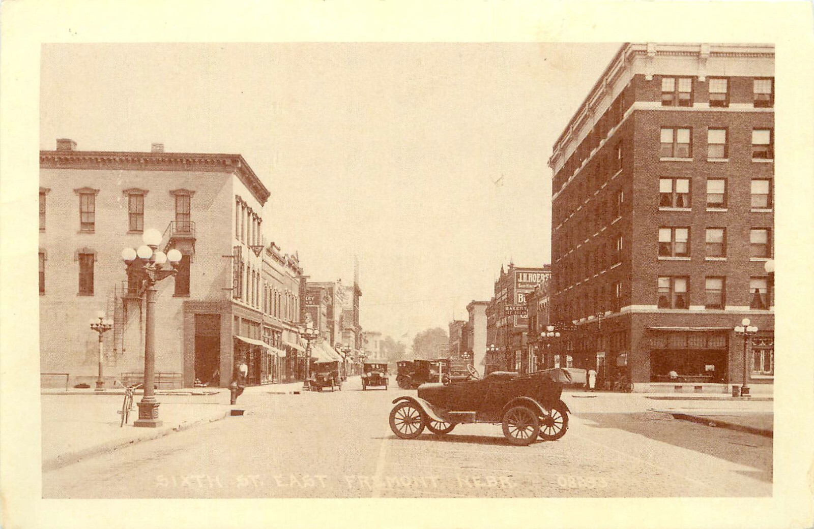 Downtown Fremont, Nebraska During The 1920s (modern c1990) Town Meeting Postcard