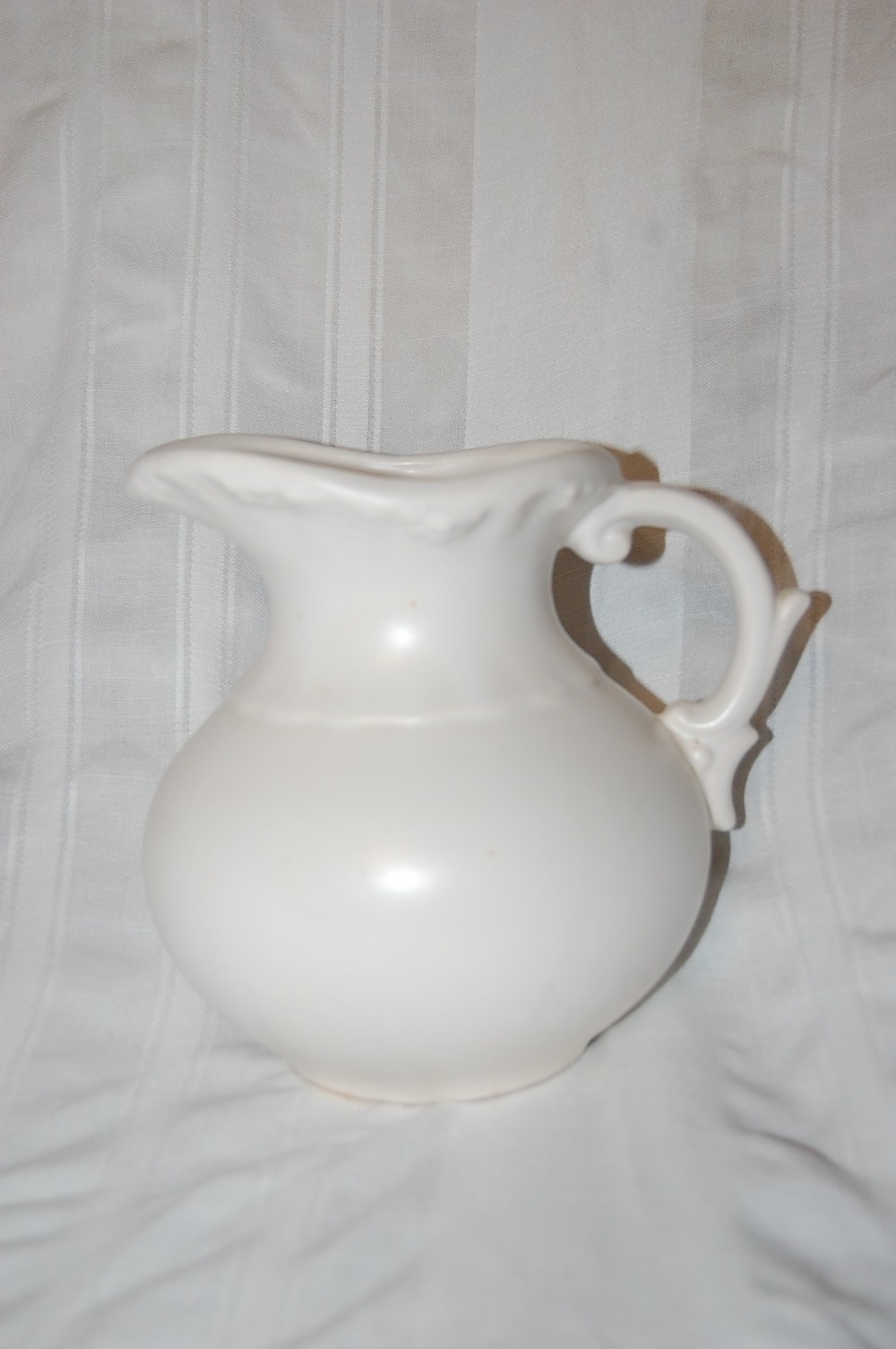 Vintage China White Porcelain Milk Pitcher Creamer 6”