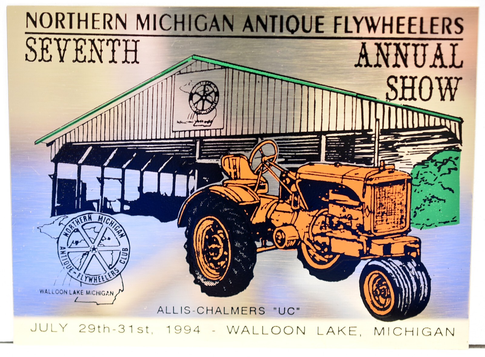 1994 Antique Tractor Engine Show Allis Chalmers UC Walloon Lake Michigan Plaque