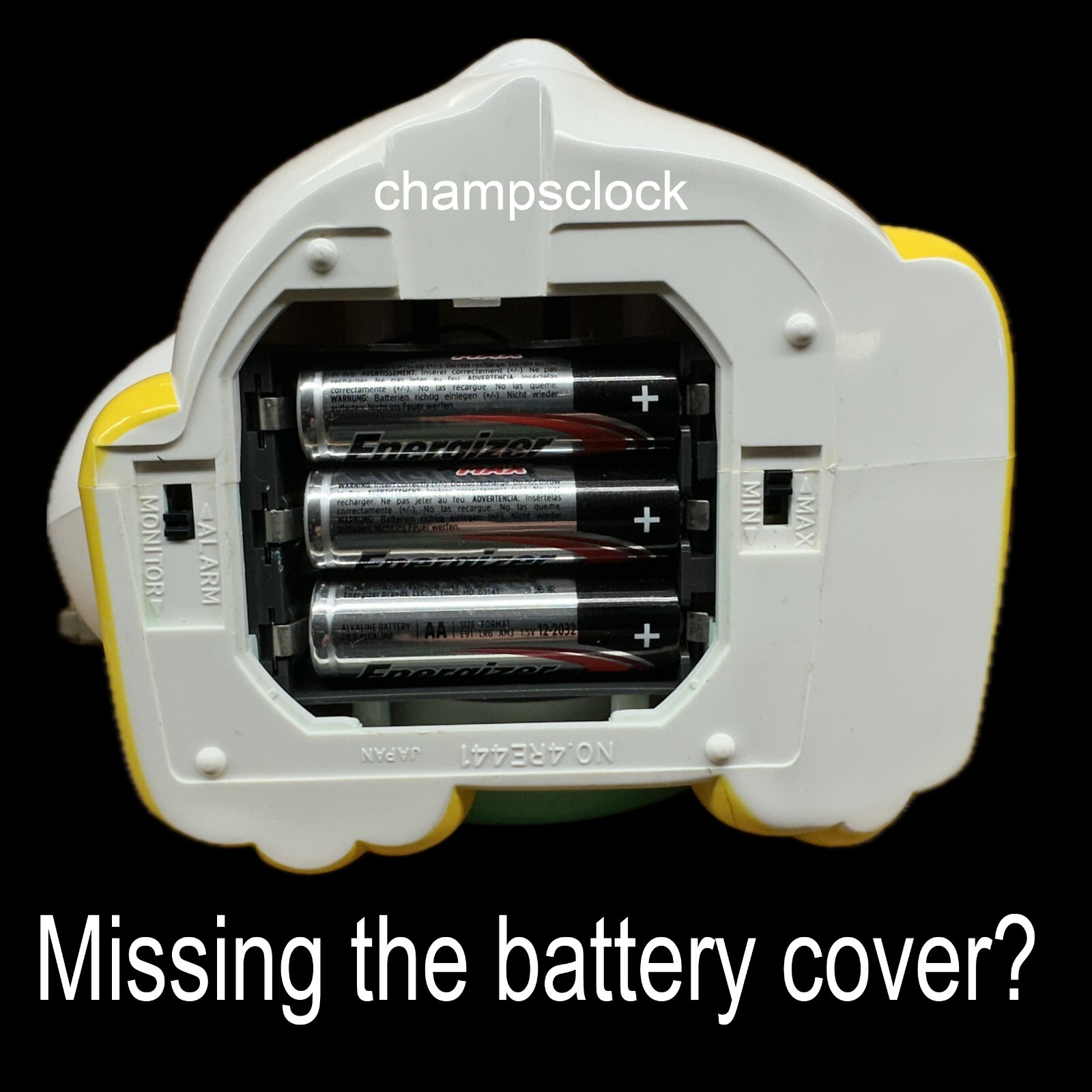 BATTERY COVER – RHYTHM SPEAK UP ALARM CLOCK NEW EXACT REPLACEMENT ORIGINAL 4RE