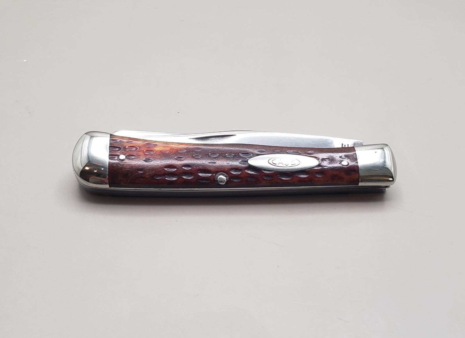 CASE XX 6254 Large Trapper Knife Red Bone Used 1940 – 1964