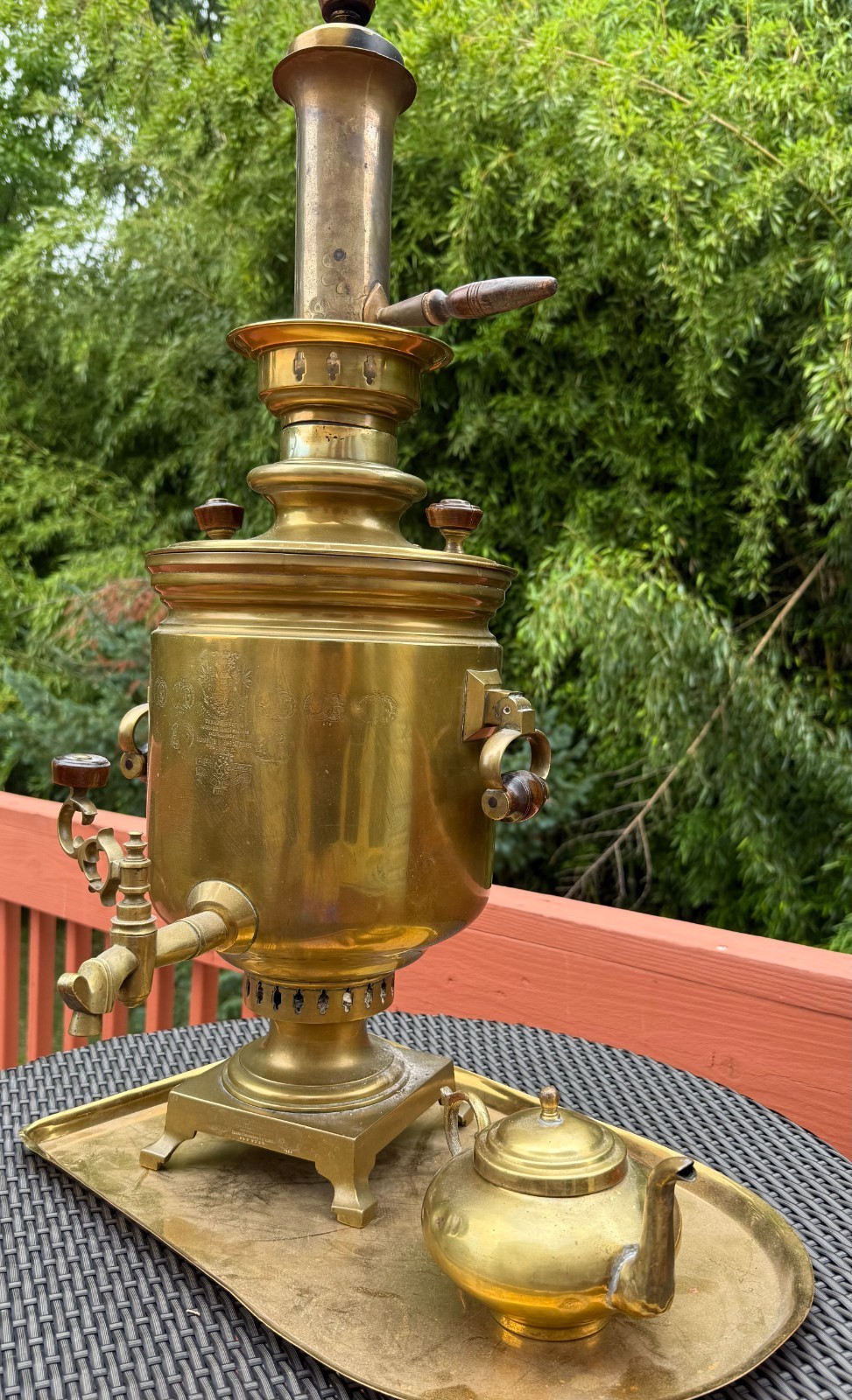 Rare Russian Imperial Antique Samovar Tea Urn Good Working. Full Set