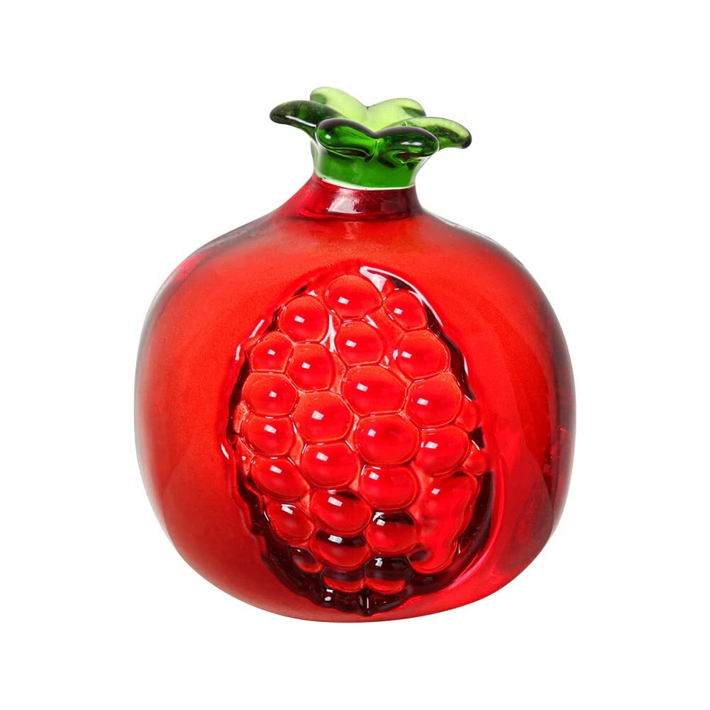 Crystal Pomegranate Statue Ornament Decorative Artificial Fruit Glass Figurin…