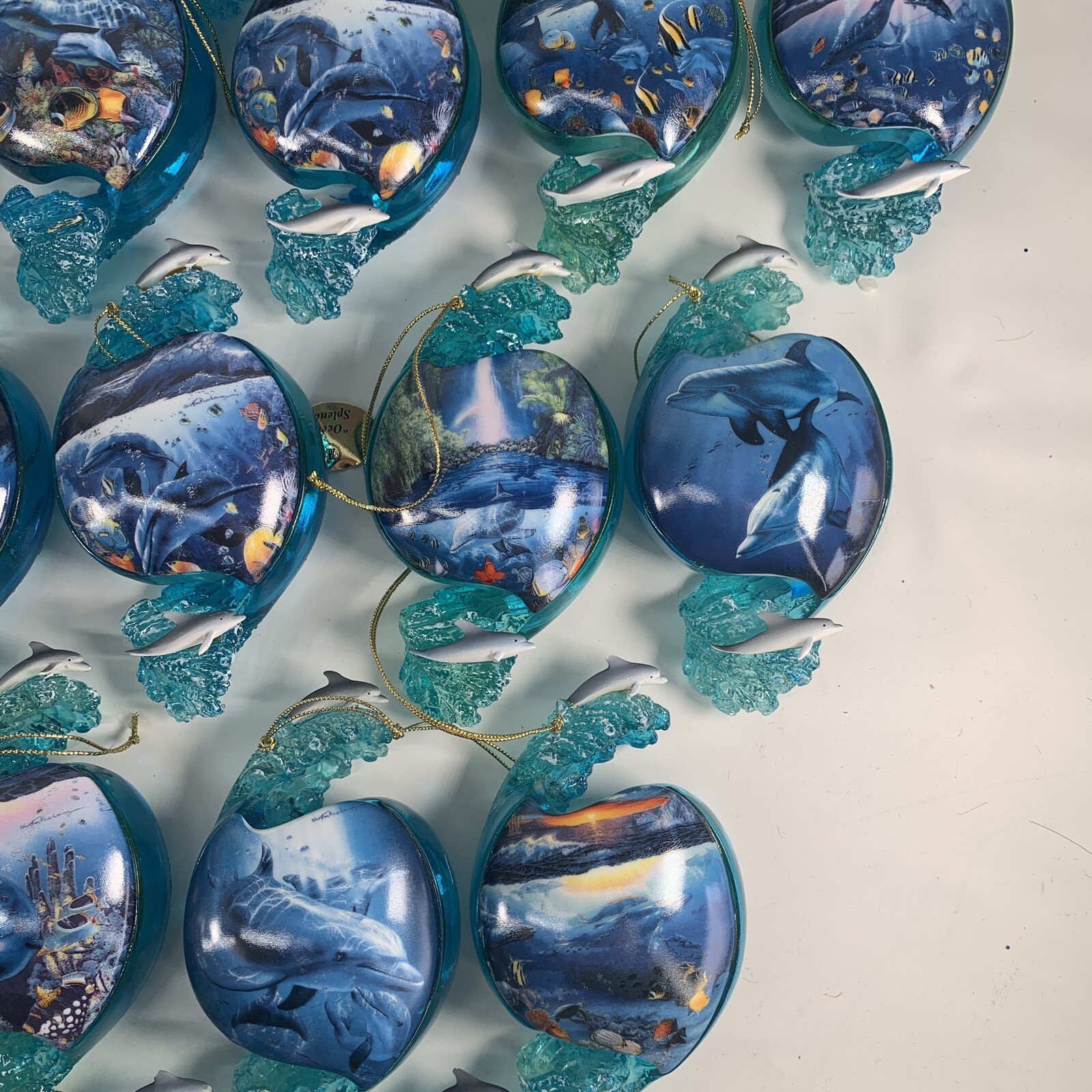 Bradford Exchange Above & Below Dolphin Ornament Lot of 44 Christian Lassen