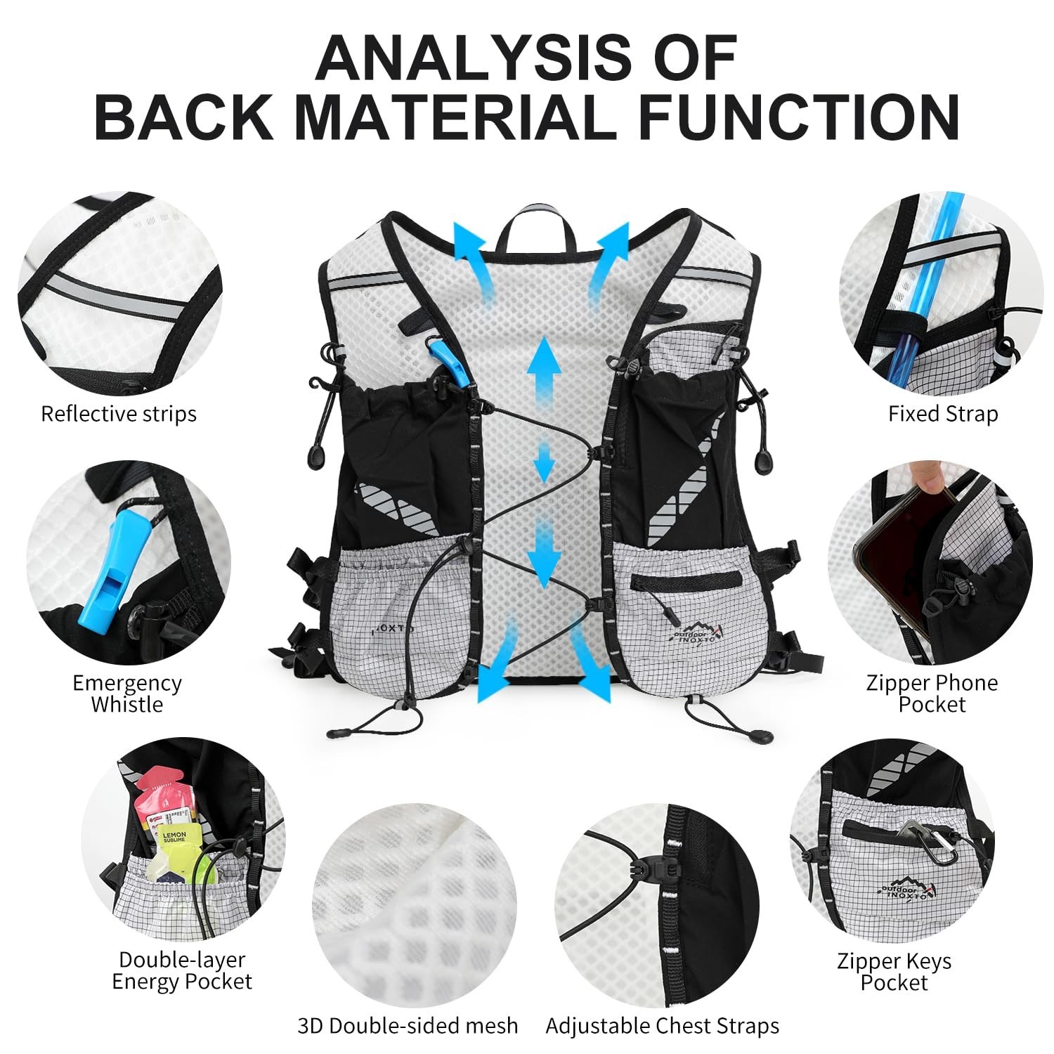 Running Hydration Vest Backpack, Lightweight Water Backpack with 1.6L Water B…