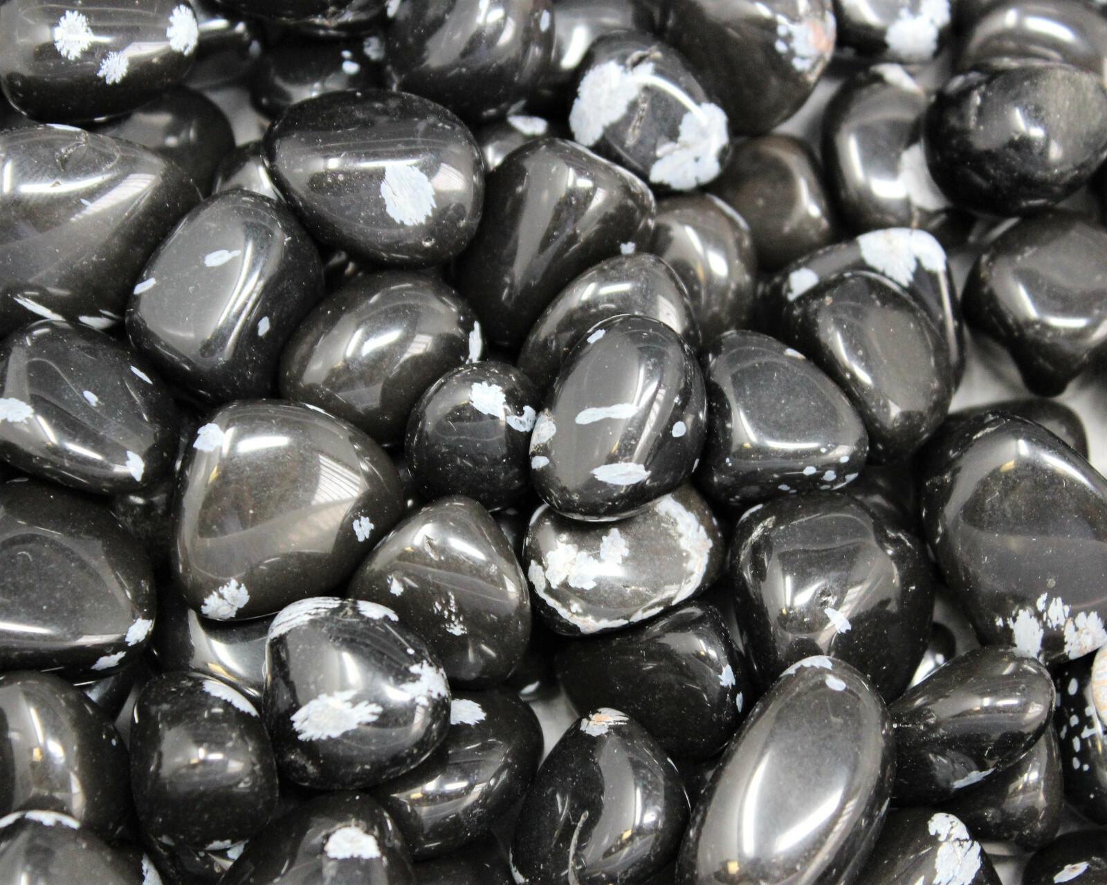 3 Snowflake Obsidian Tumbled Stones: ‘A’ Grade Polished Crystals