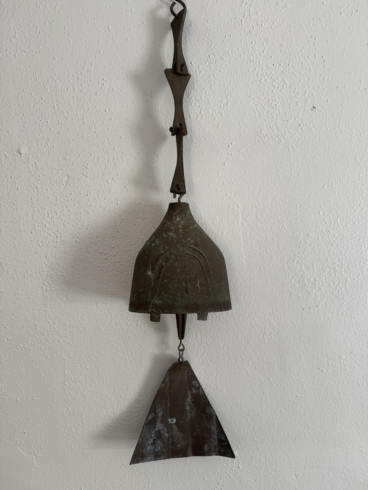 Vtg. Paolo Soleri Cosanti Arcosanti Brutalist Cast Bronze Wind Chime Bell 23.5”