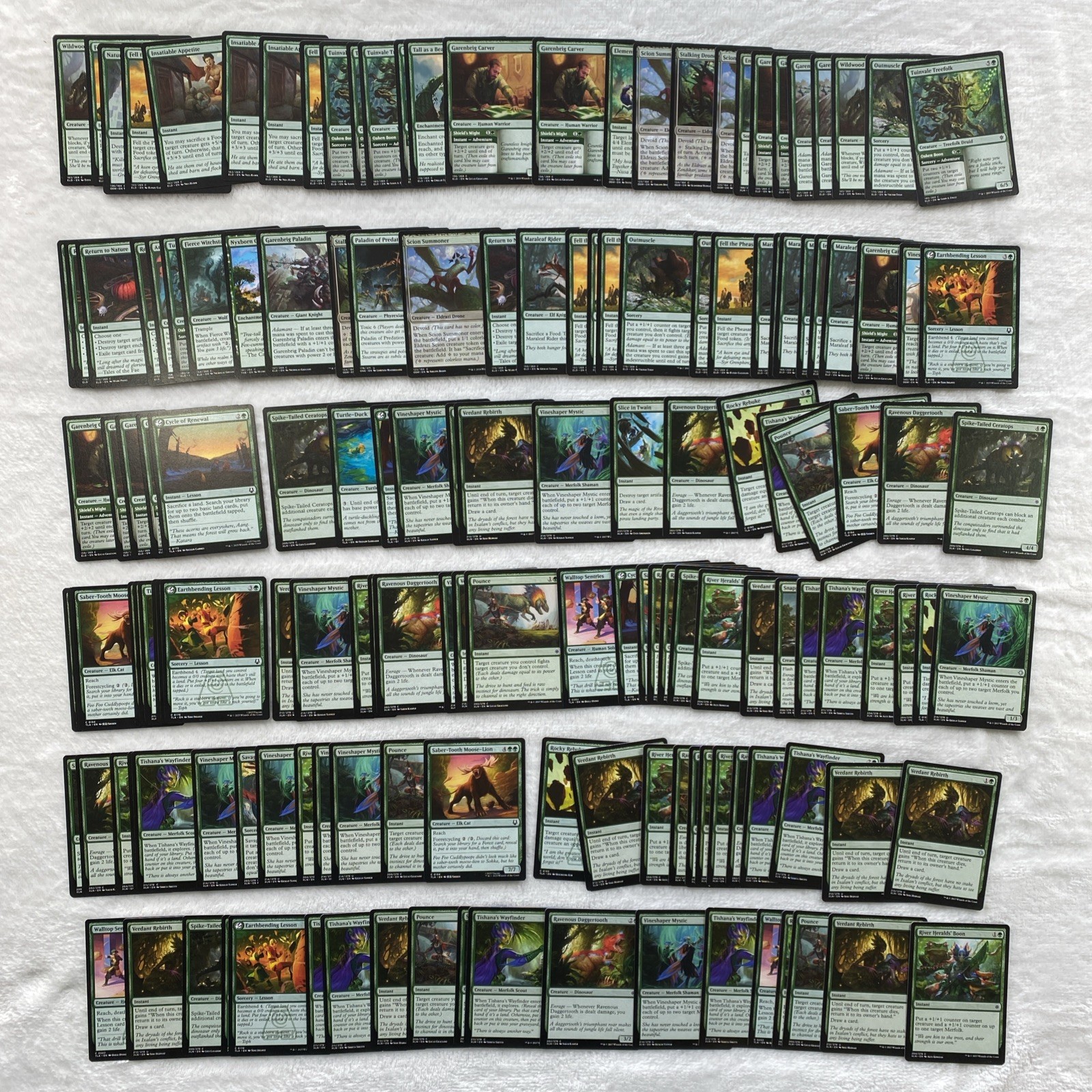 MTG Mono Green Cards X150 Bundle Job Lot Bulk Collection Various Sets Pauper