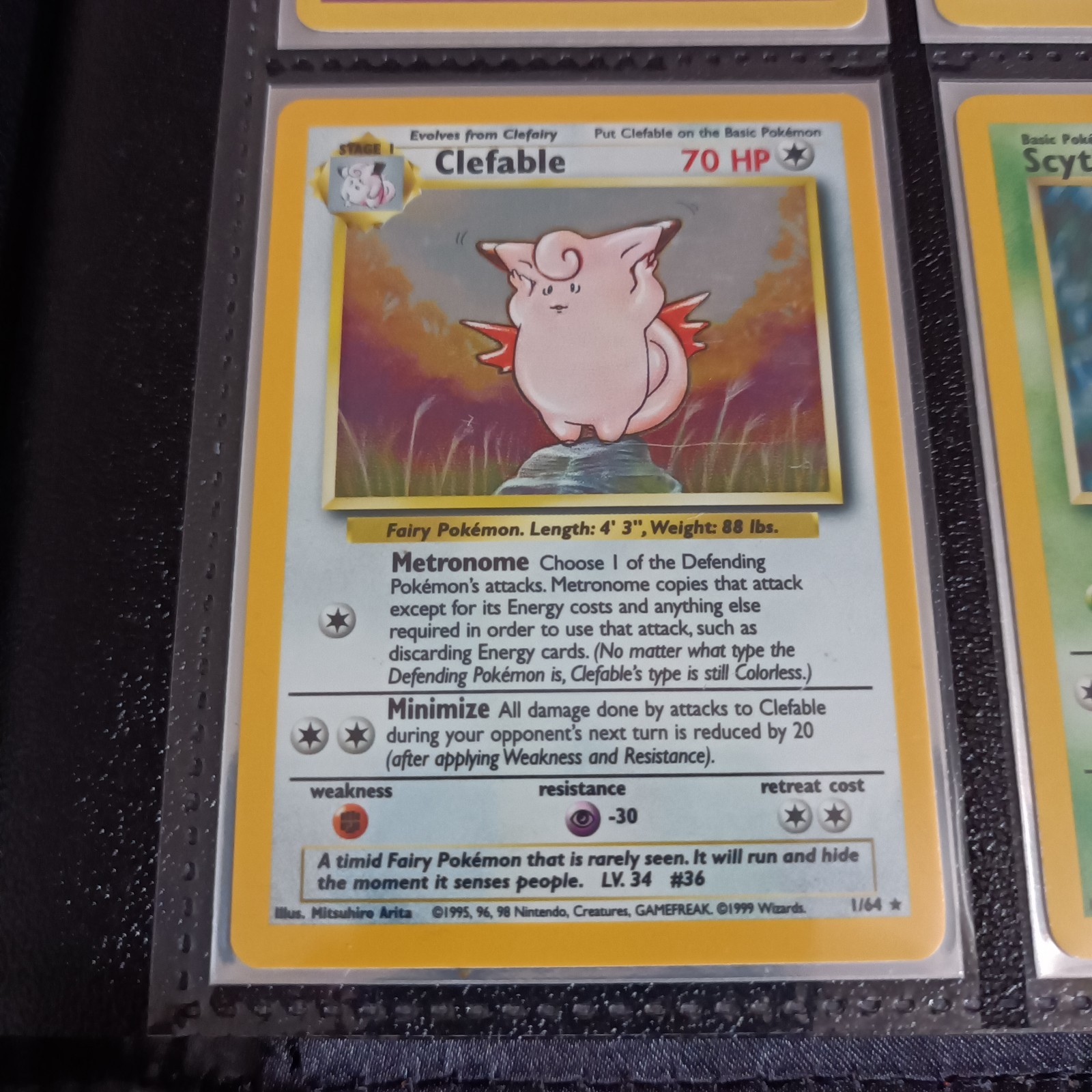 Clefable 1/64 No Symbol Error Pokémon Card Wotc 1999