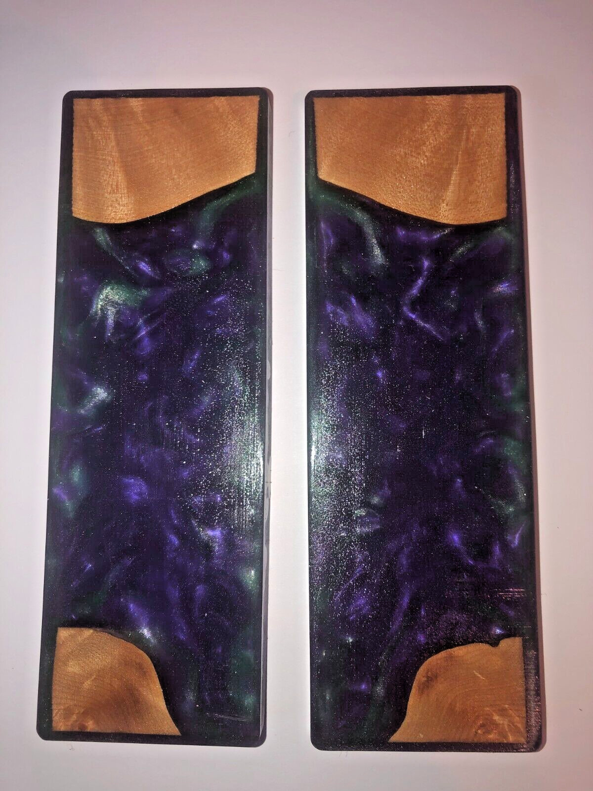 Epoxy Resin and wood Knife Scales