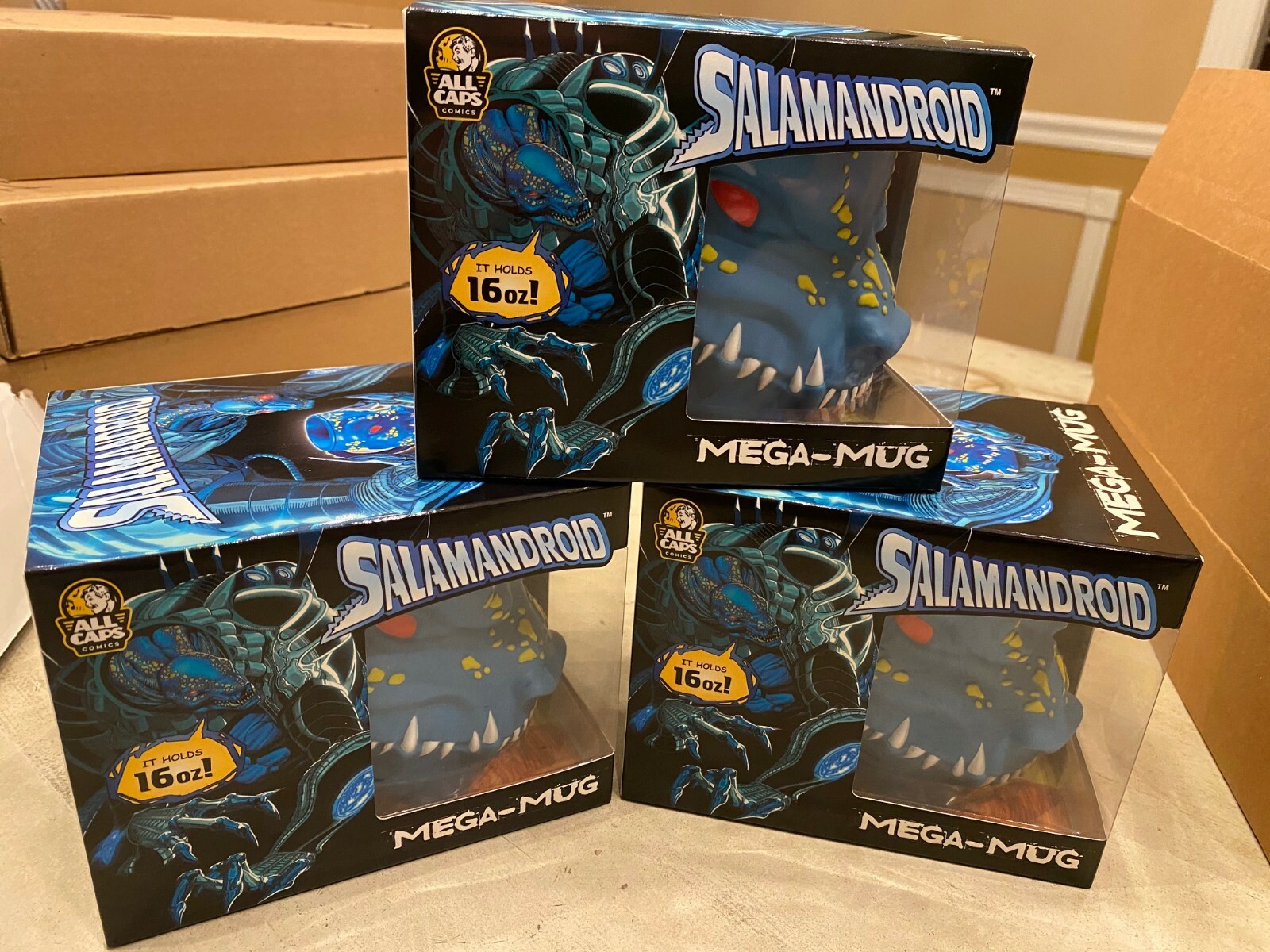 SALAMANDROID MEGA-MUG! 16 oz! eBay exclusive! ALL CAPS COMICS!