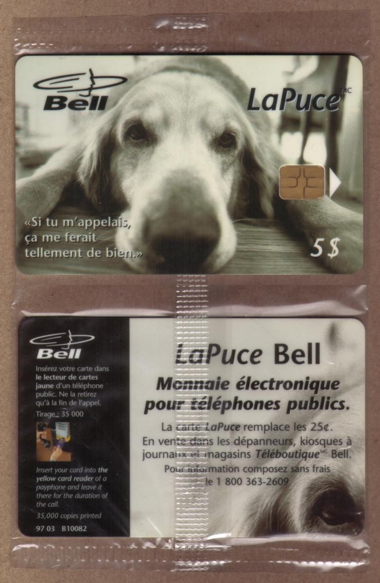 $5. 1997 Sad Dog Electronic Money For Public Telephones SEALED! Phone Card