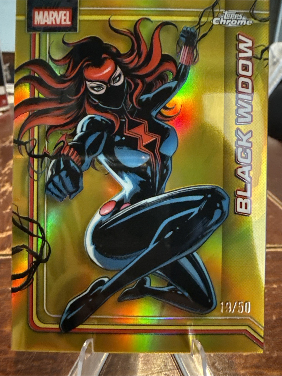 2026 Topps Marvel Chrome Black Widow Gold Refractor /50 # 016