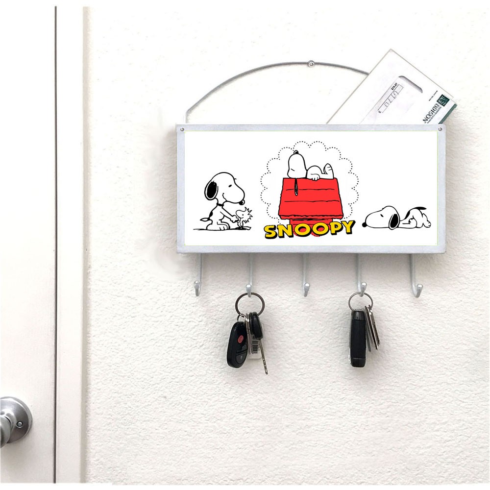 Snoopy mailbox, mail organizer, key holder, wall mount
