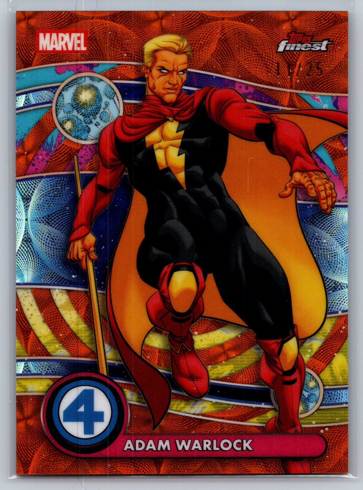 Adam Warlock Topps Finest Fantastic Four Negative Zone Orange Kaleidoscope 11/25