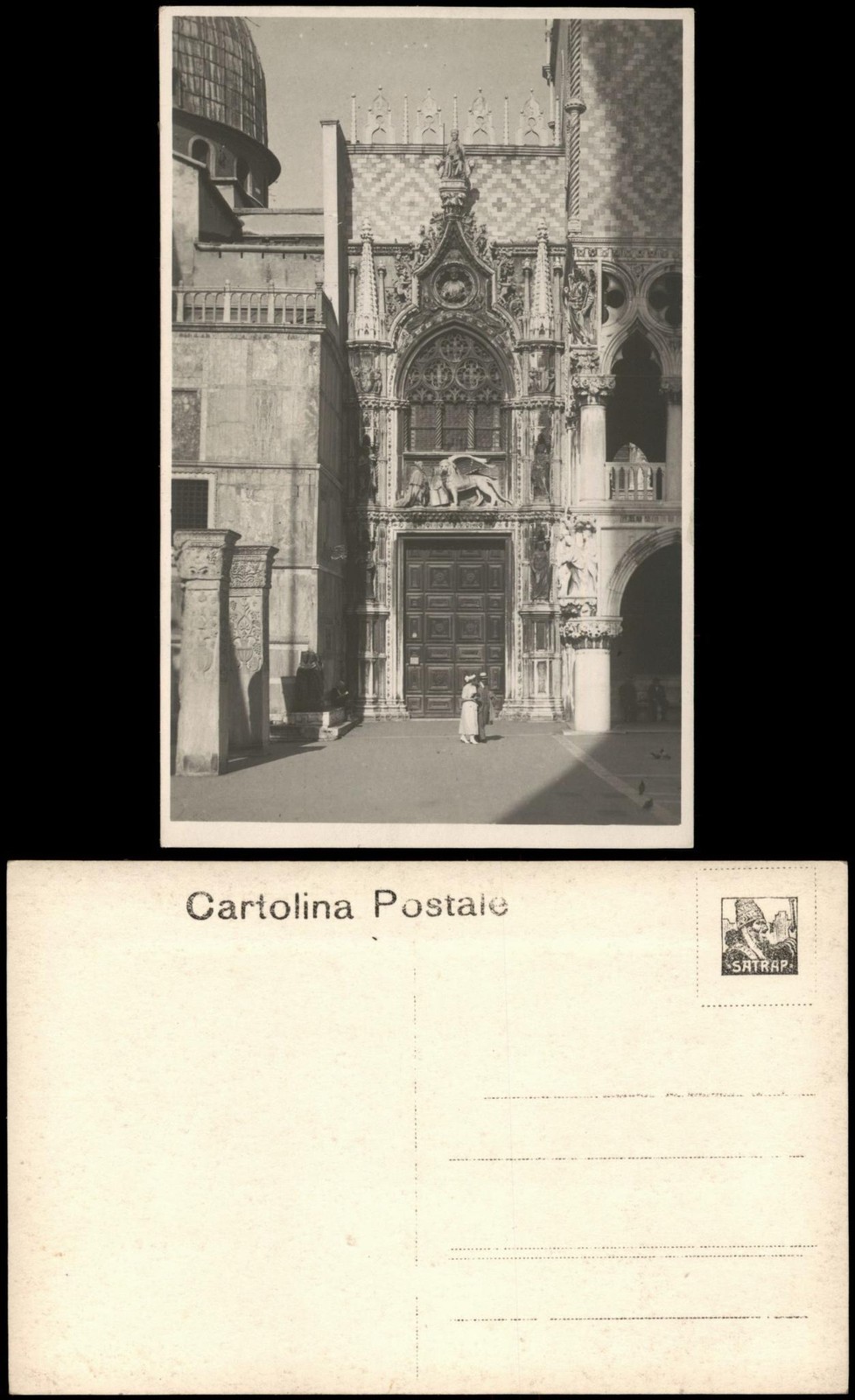 Cartoline .Italy Italia Italy Italia Entrance Portal Man Woman 1927