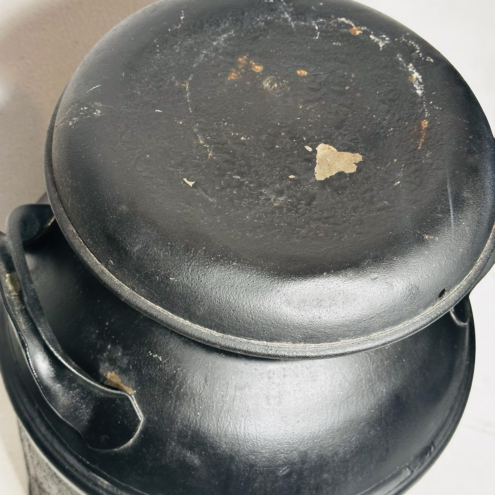 Vintage Raw Milk Steel Can 10 gln w/ Brass Label – Davis Warren W/ Lid 24”x 10”