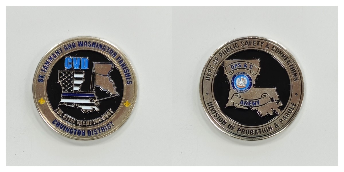 Louisiana DPS&C Covington District Thin Blue Line Challenge Coin 2#1