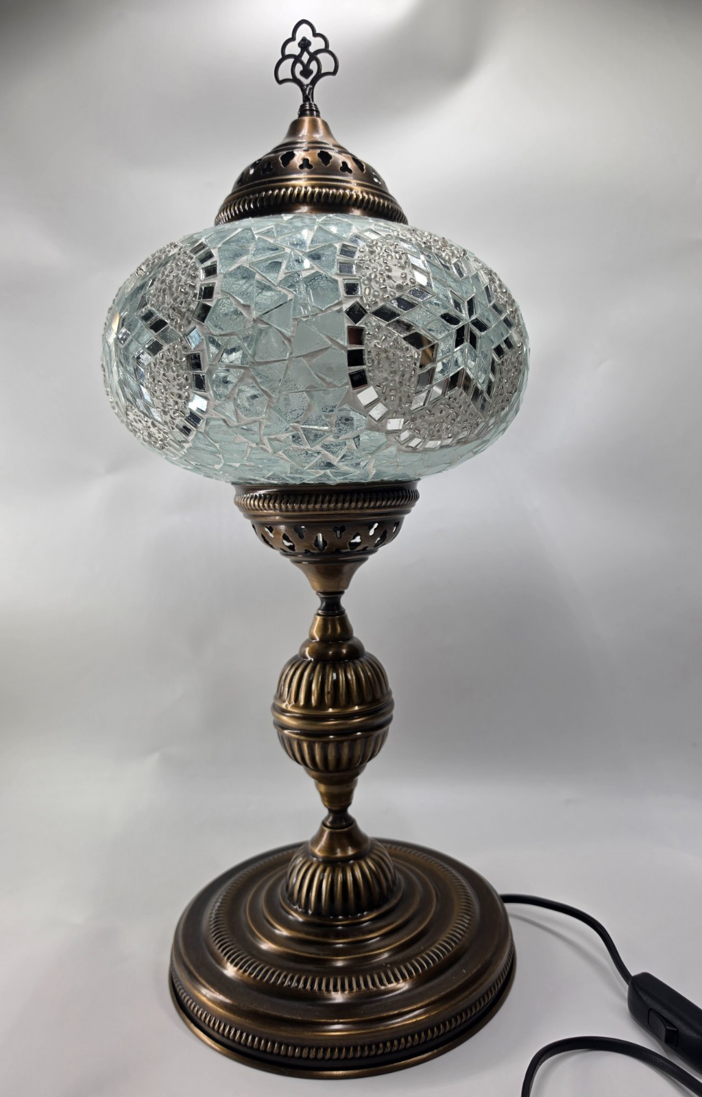 Handmade Turkish Mosaic Lamp Bedside Table Light Boho Decor 21.5in NEW