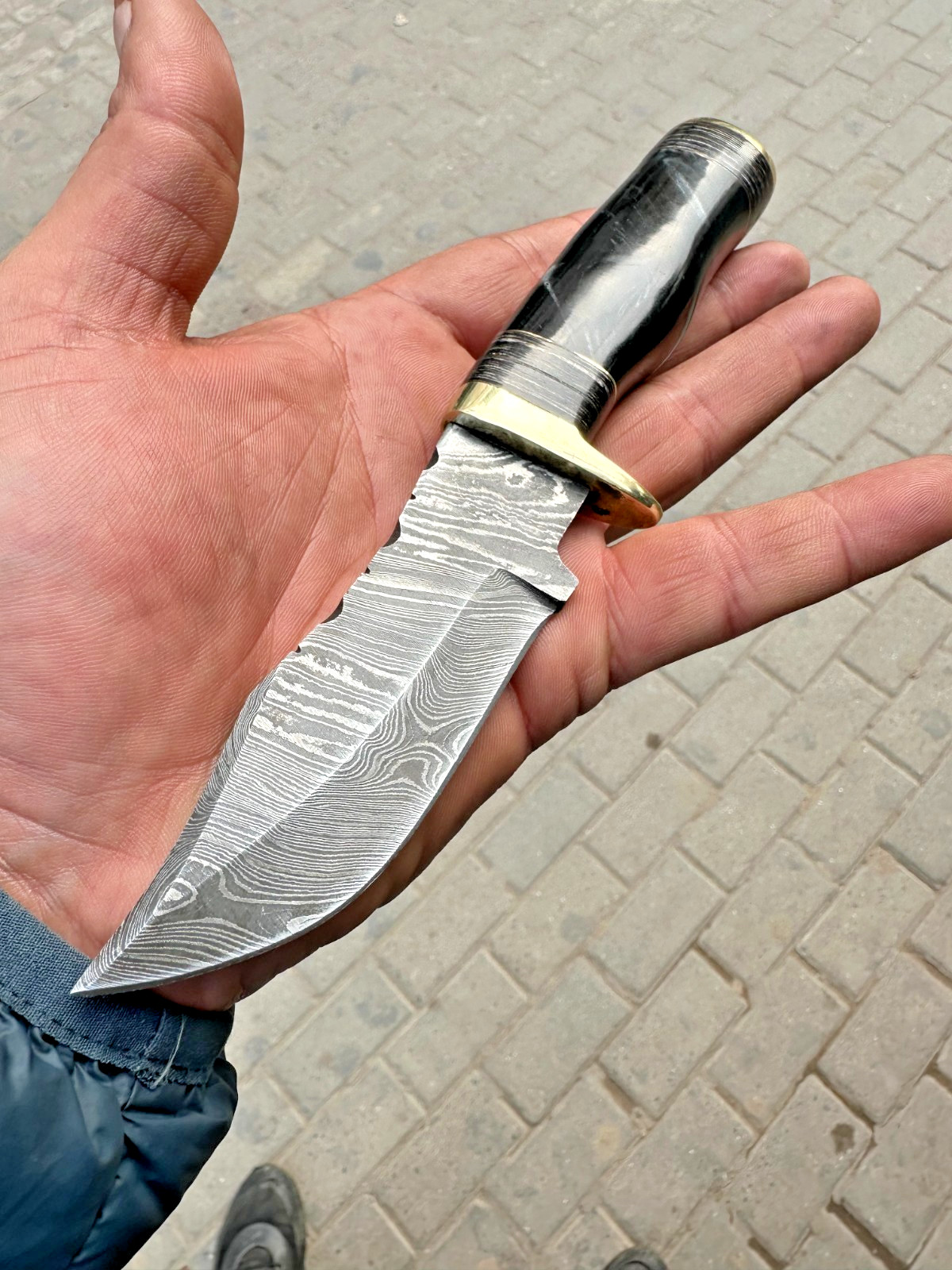 CUSTOM HANDMADE DAMASCUS STEEL HUNTING SKINNING KNIFE RISEN HANDLE x-349 1745