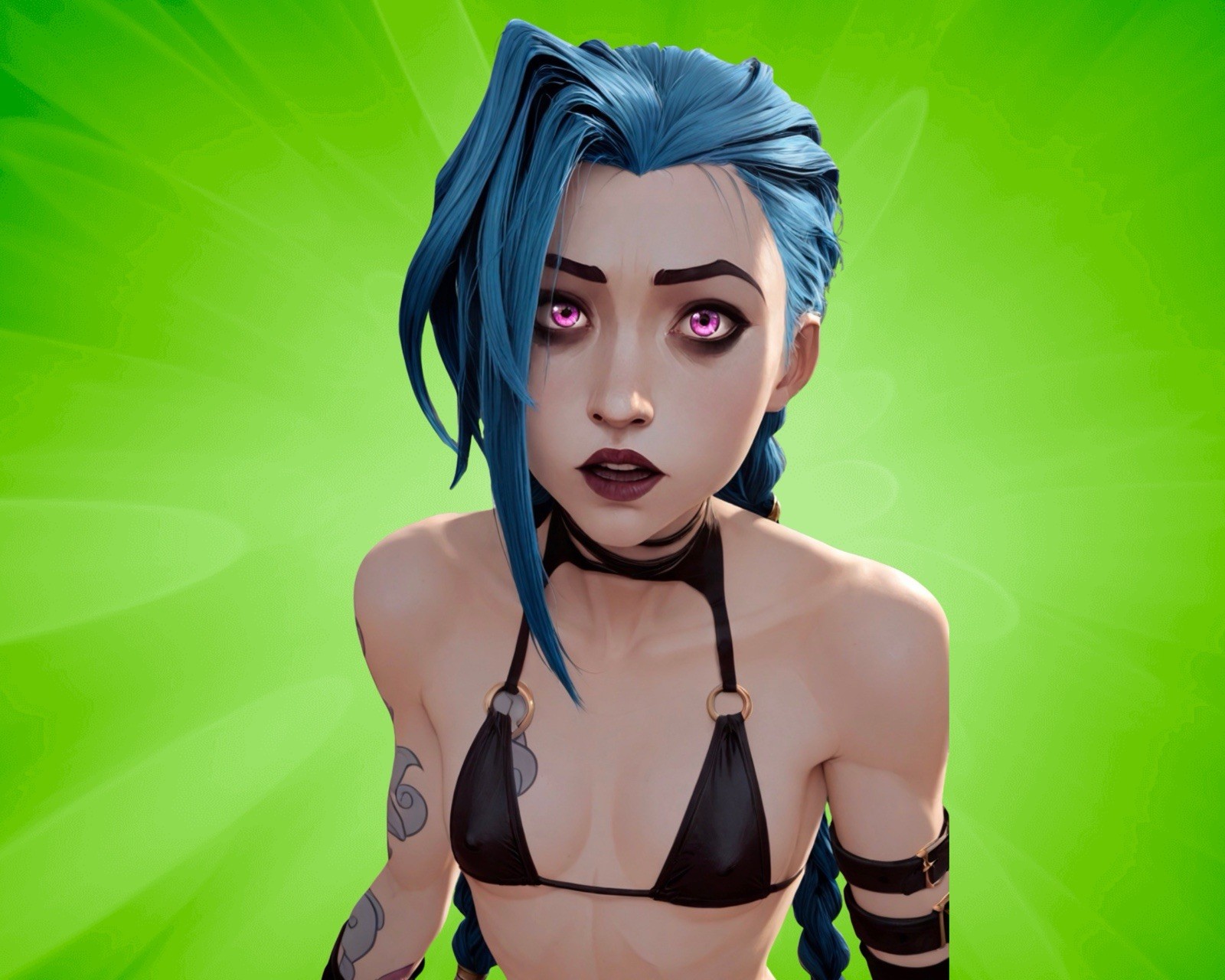 Jinx Waifu Sticker 5″. Video Game Cartoon Sticker