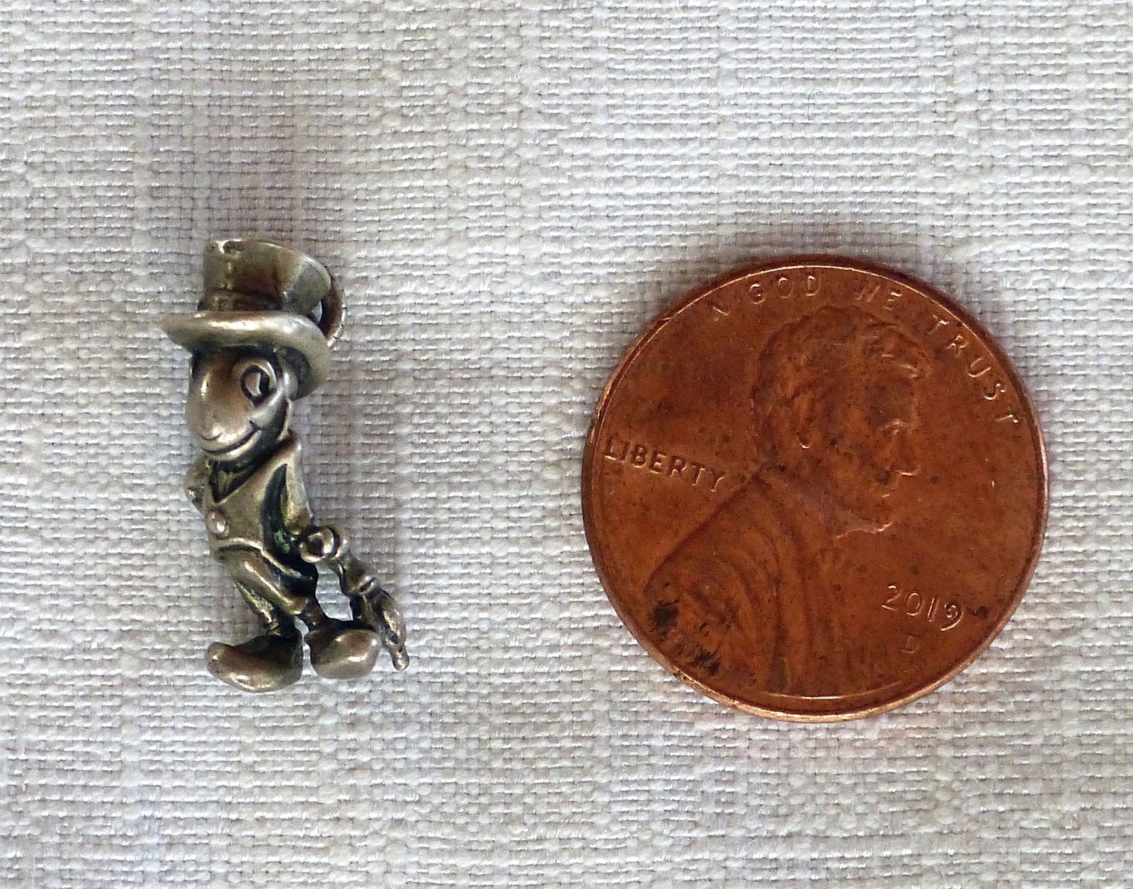Vintage 1960s-1970s 3D Sterling Silver Disney Jiminy Cricket charm