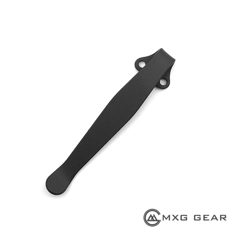 (Black) Titanium Deep Carry Pocket Clip Made for Zero Tolerance ZT0566 0566CF