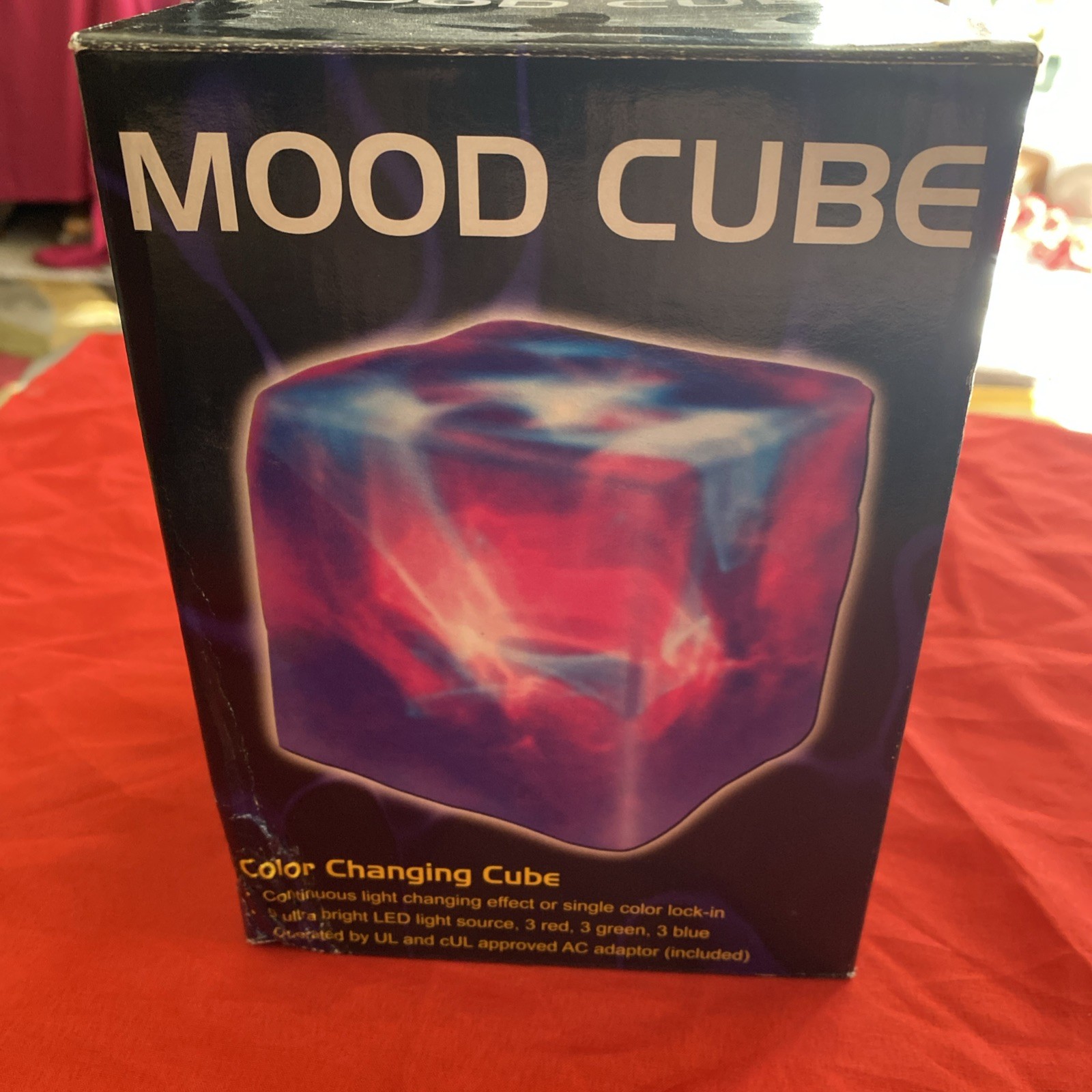 MOOD CUBE Vintage Light Up Cube Light. SPENCERS? Brand New. Plug In. Lights 2003