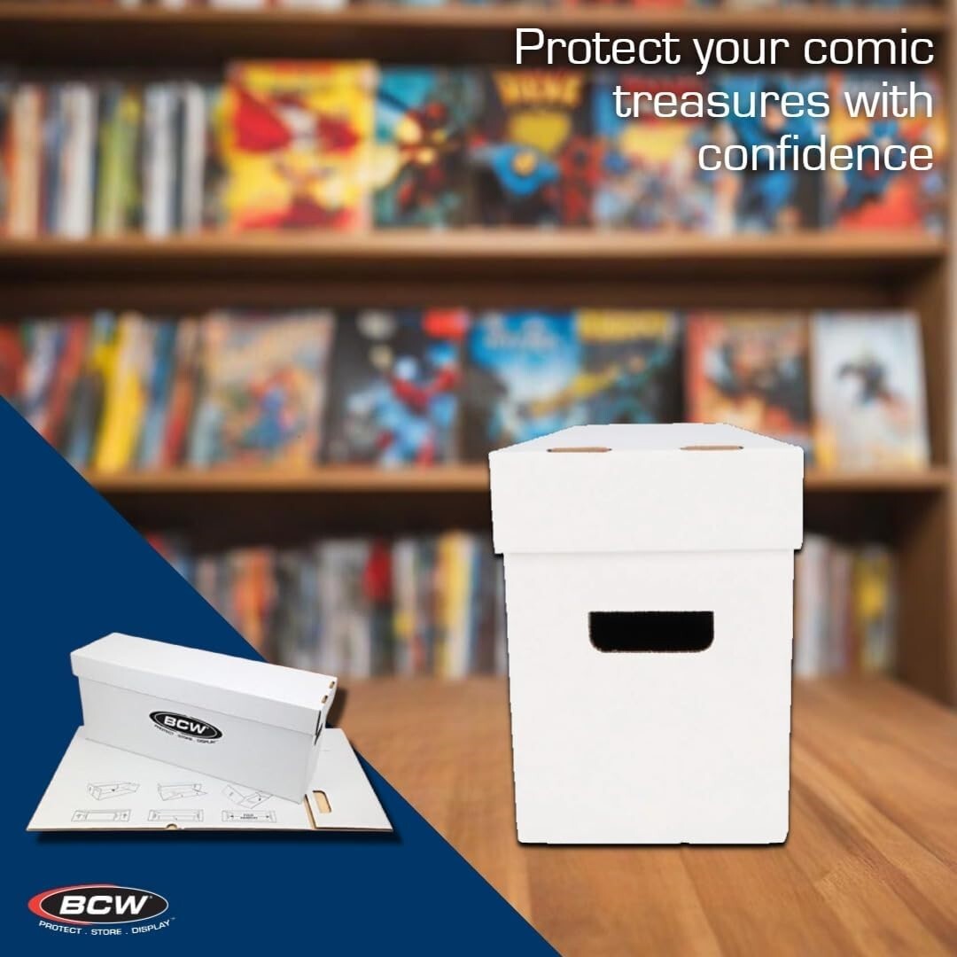 Long Comic Book Storage Box BCW Holds 200-225 Books Stackable 10 Units Deal
