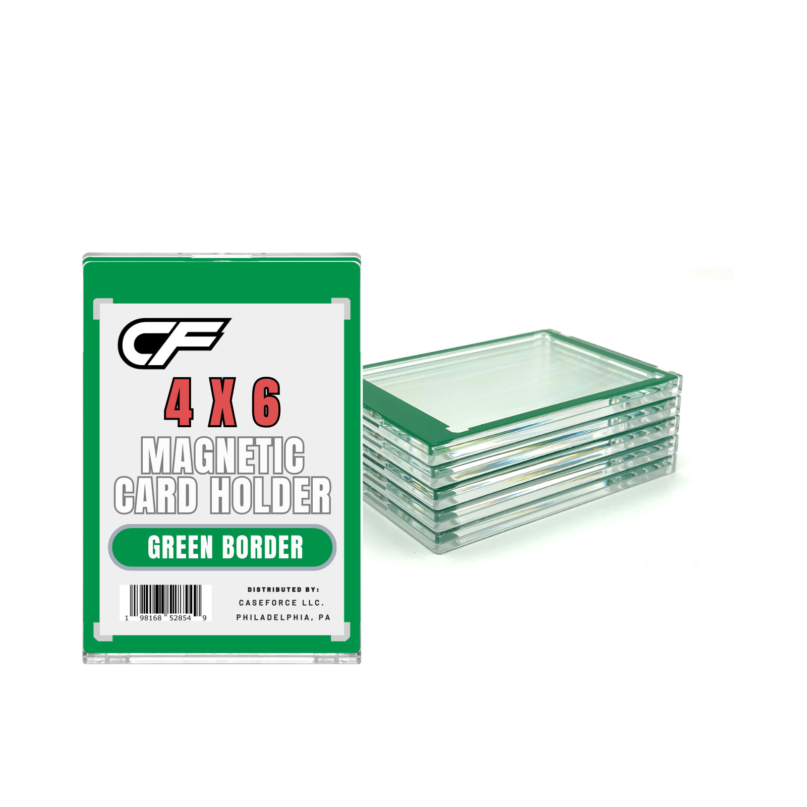 CF Magnetic Card Holder One Touch – 4″ x 6″ GREEN BORDER Sports 4×6 Holder