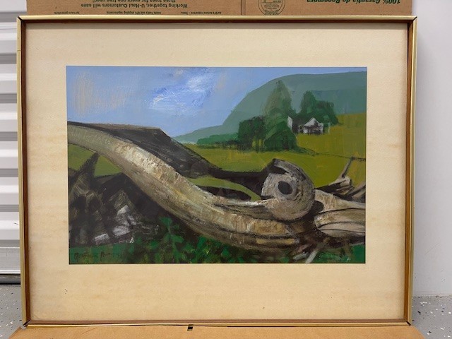Richard M Powers original art “Ridgefield CT” painting landscape signed 1972