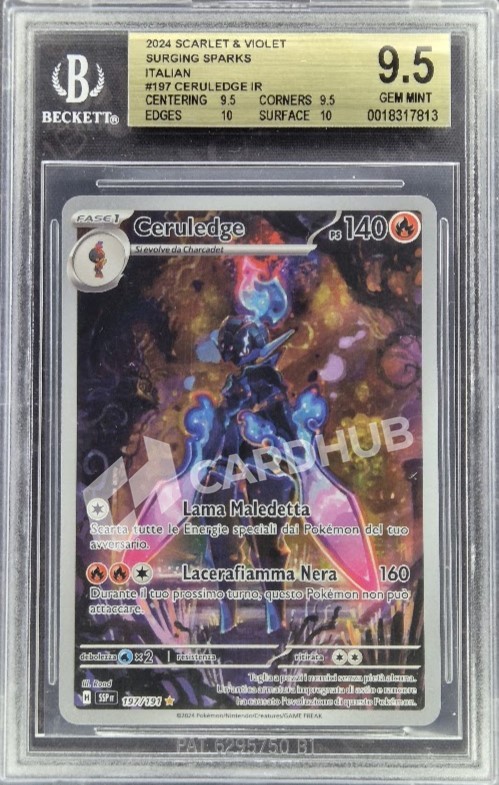 POKEMON CARD CERULEDGE 197/191 SSP BGS 9.5 GRADATA TCG CARD BECKETT ITA