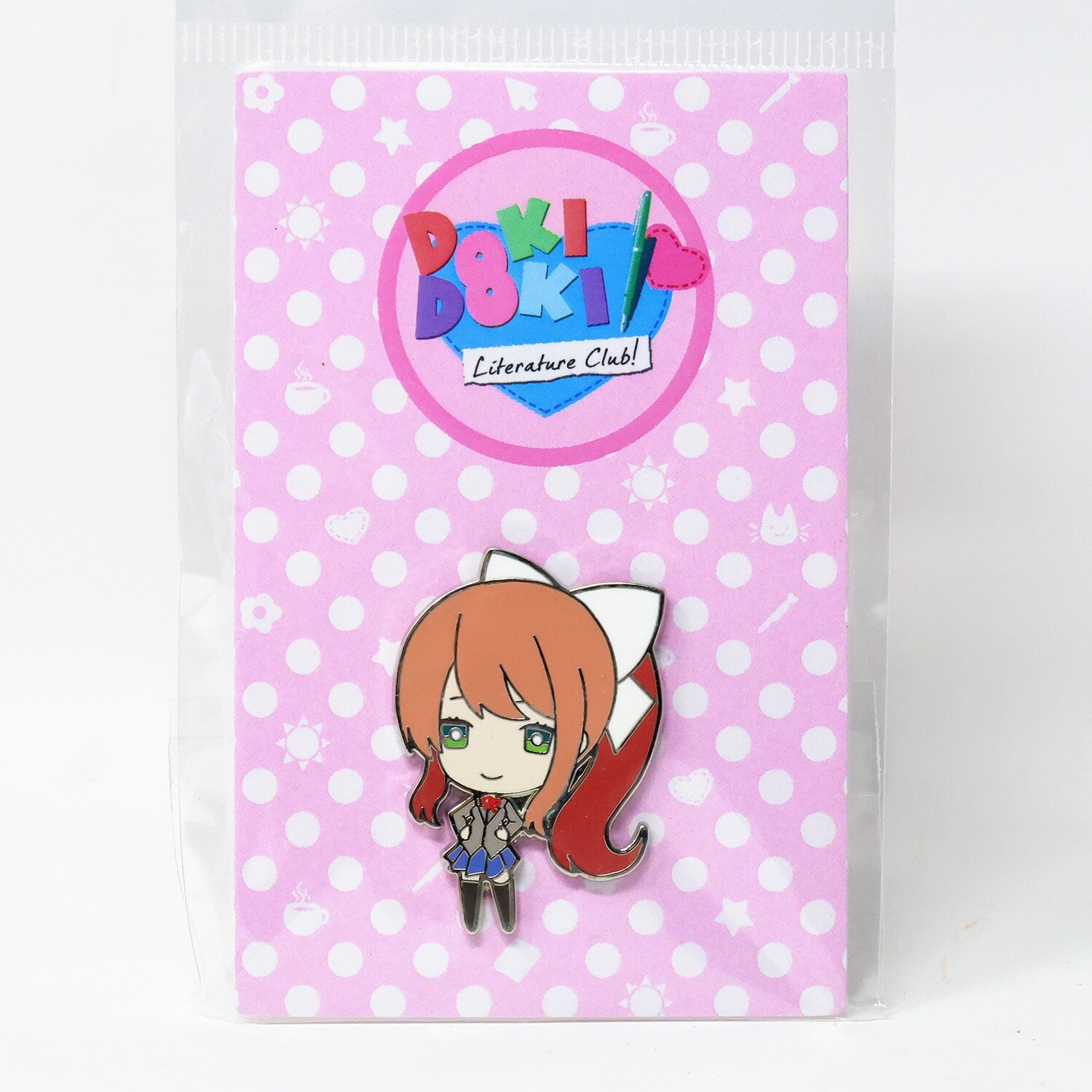 Doki Doki Literature Club Monika Enamel Pin Figure Anime 1.38″ Official DDLC