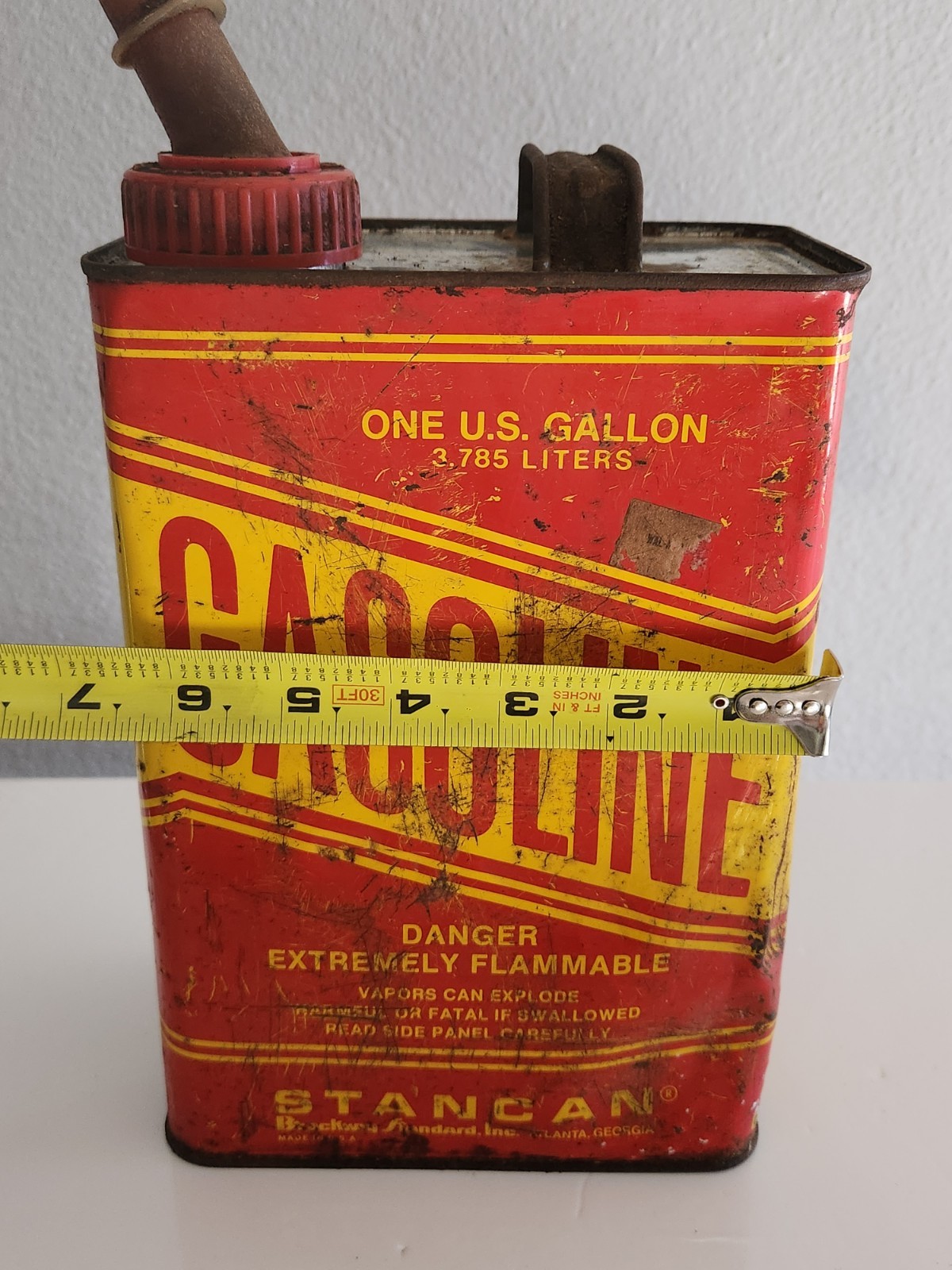 Stancan Gasoline Can Standard Container Co Car USA Movie Prop Empty Vintage